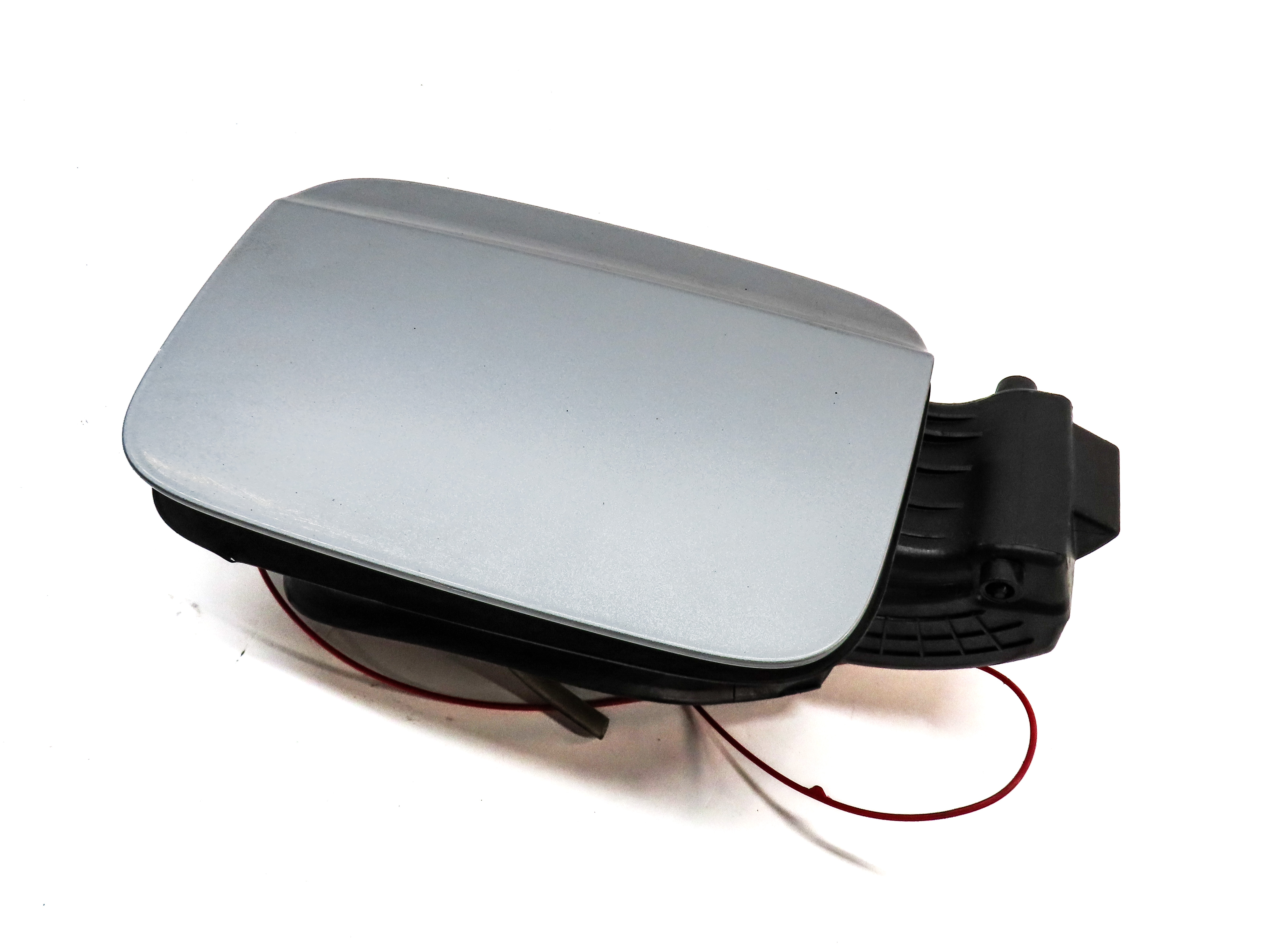 2015-2018 AUDI Q3 (8U) FUEL TANK DOOR LID TRIM w/ HOUSING & CAP (Silver) — exact item pictured